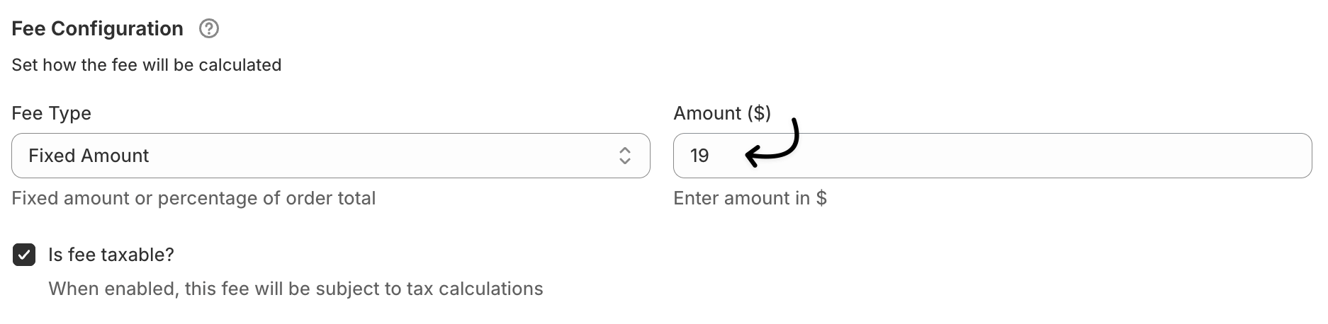 fee amount