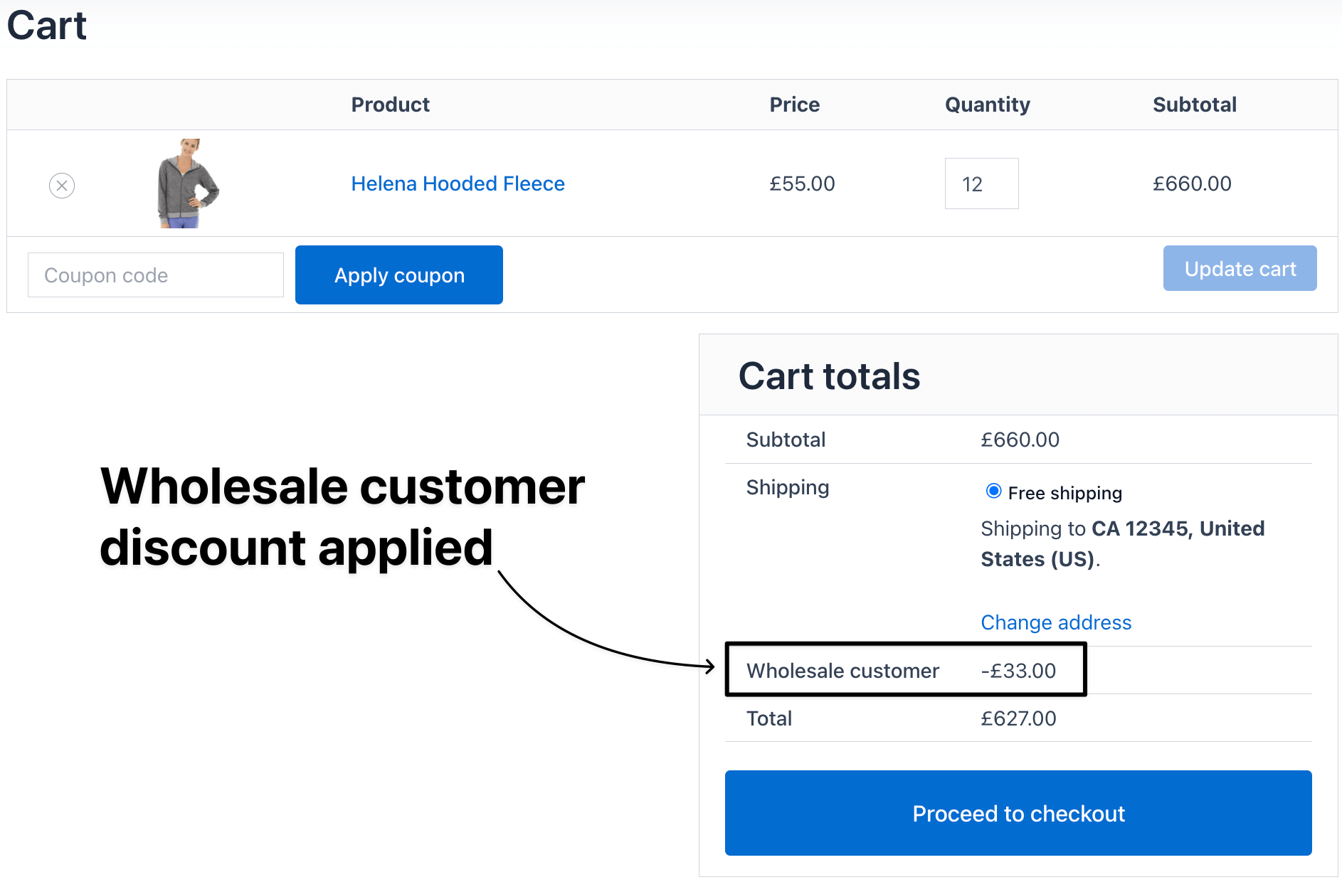 wholesale customer discount checkout