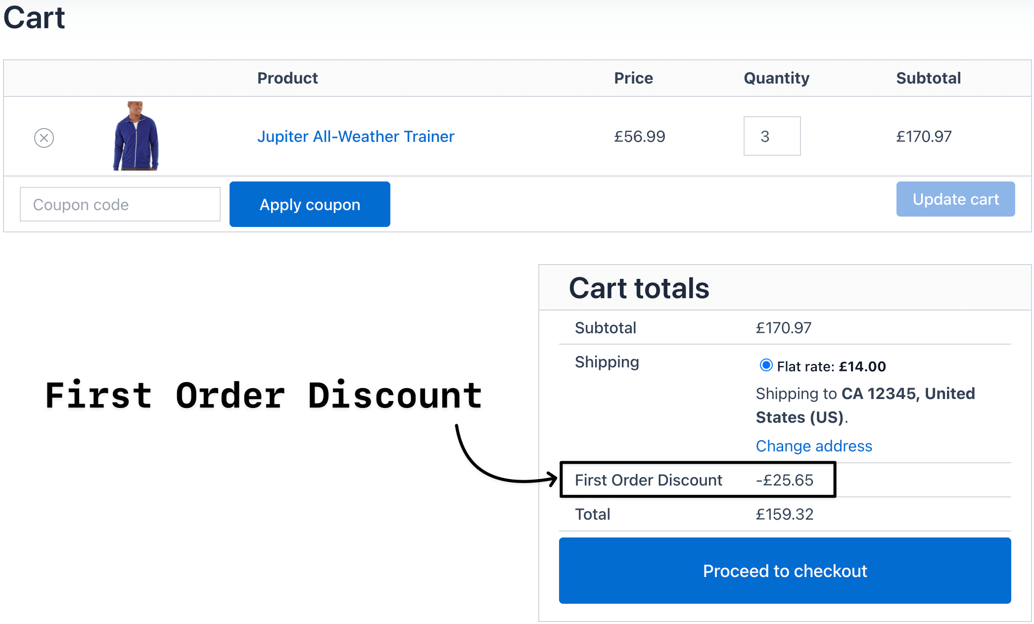 First order discount applied