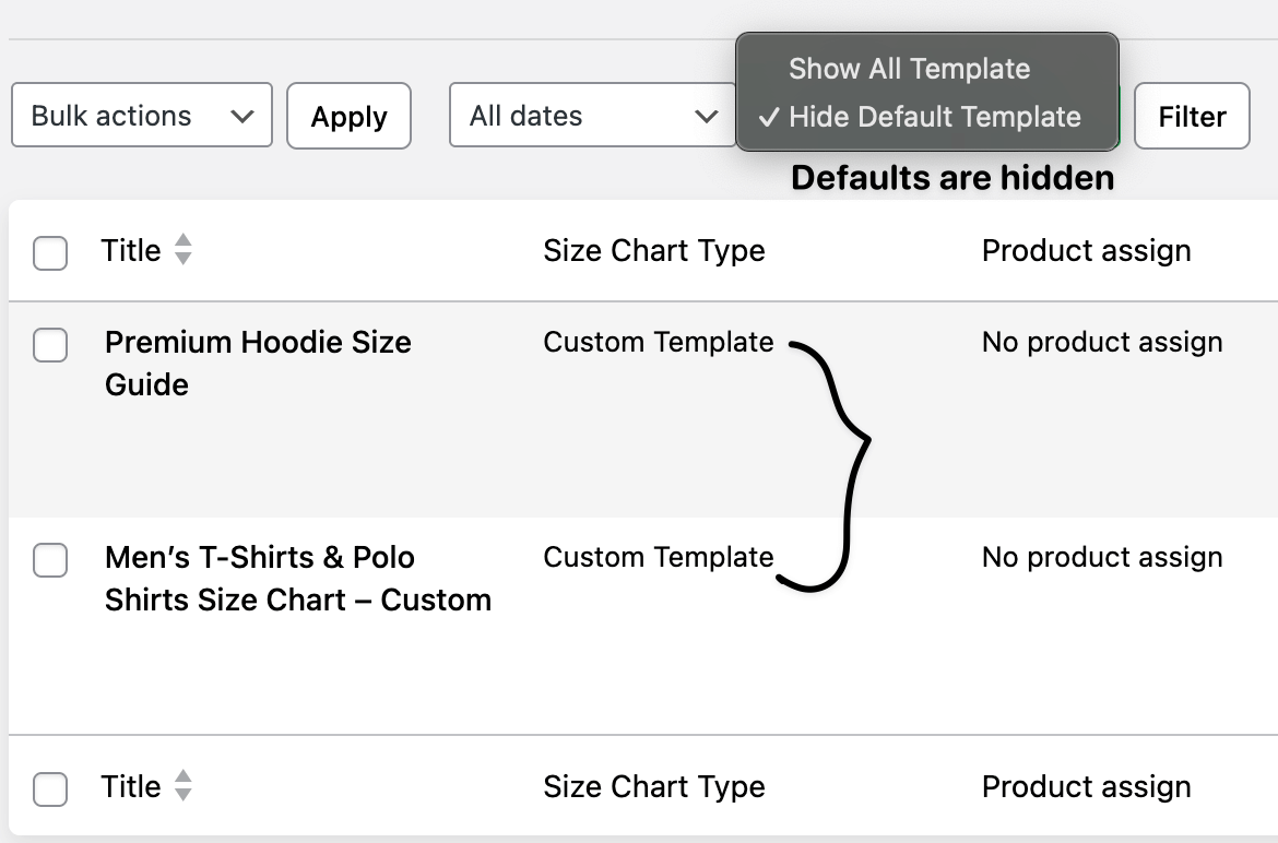 default templates are hidden