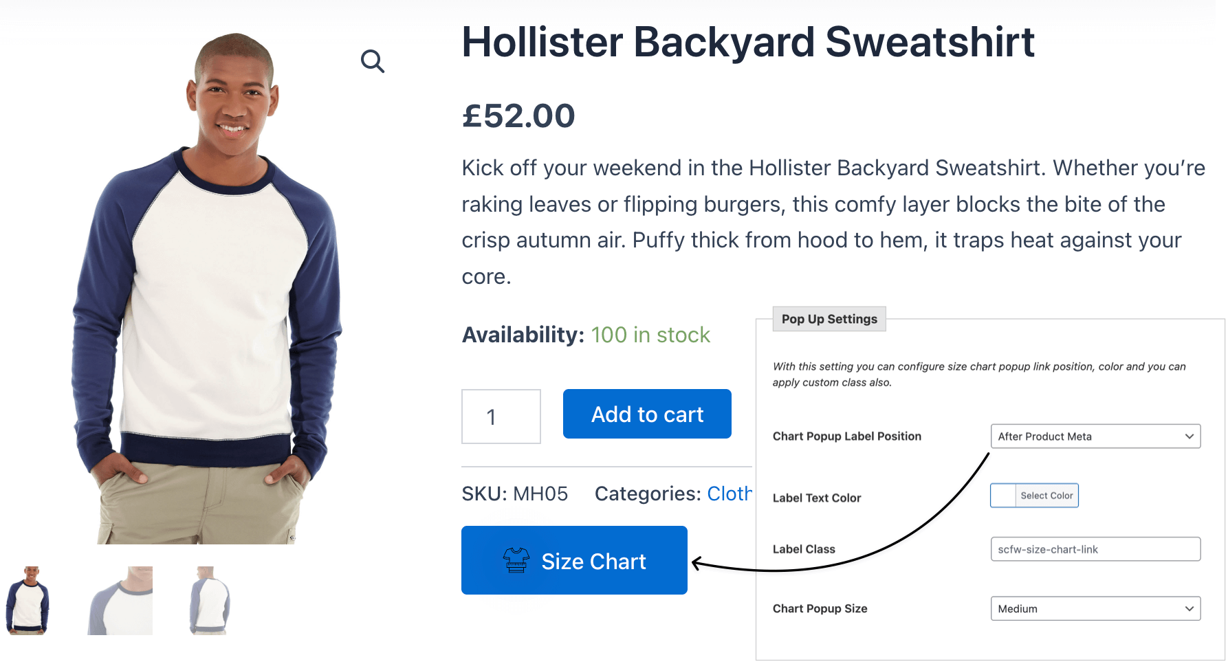 chart position with product page