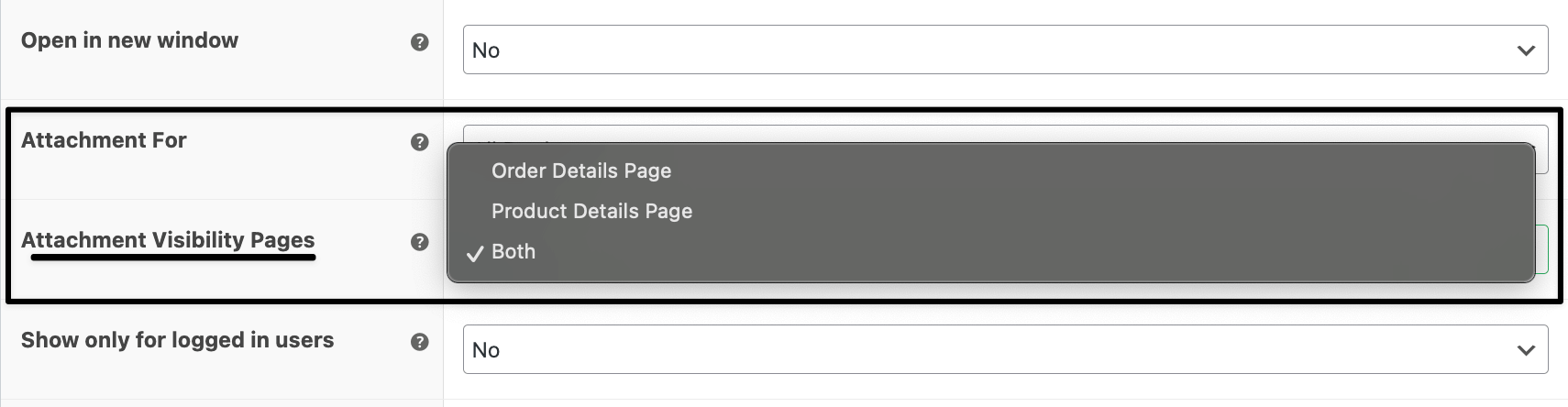 attachment visibility