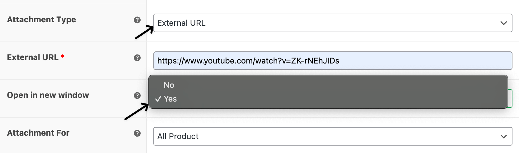 External URL with new tab