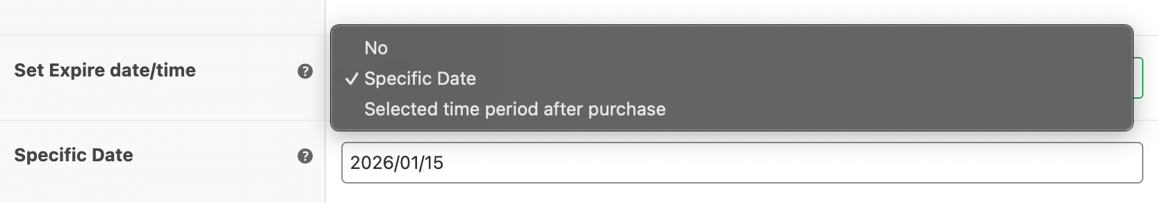 date and time settings