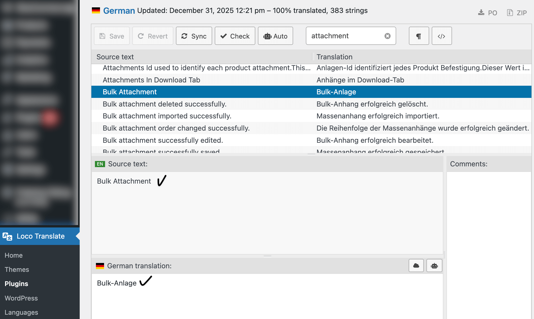 Translate the string