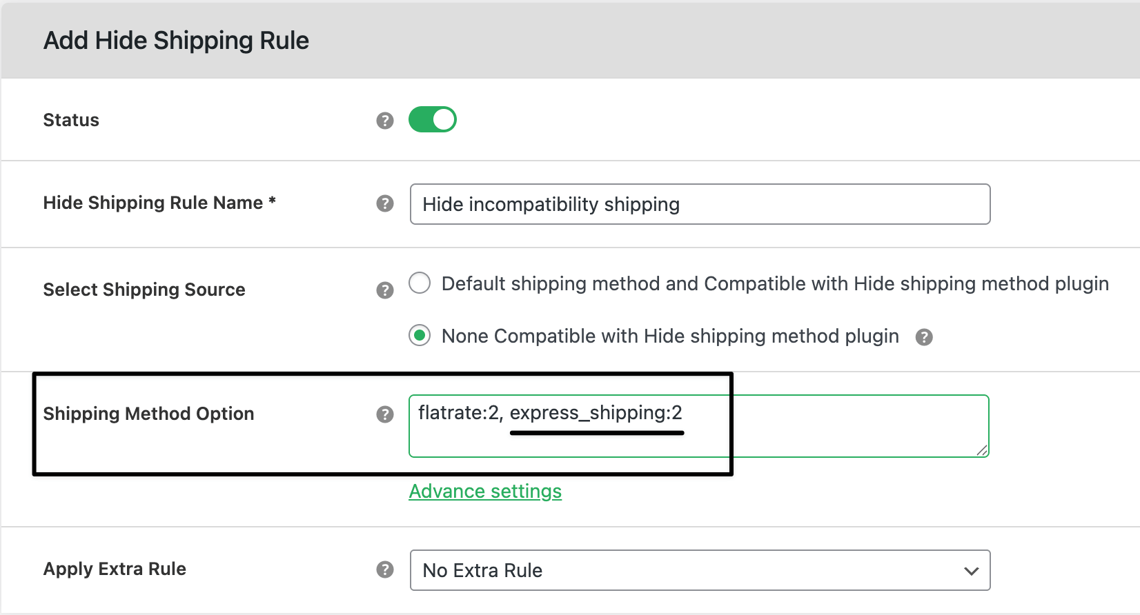 Add shipping id to hide