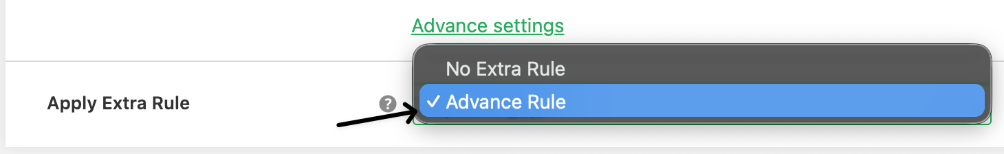 Enable advanced rule