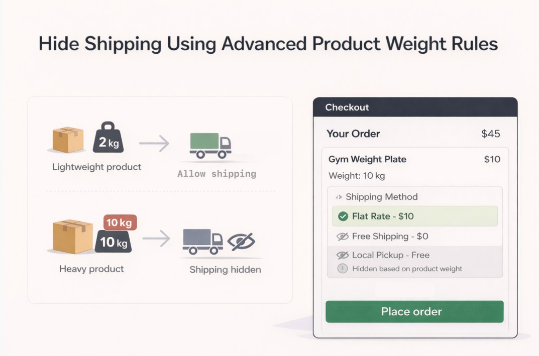 Weight based hide shipping rules