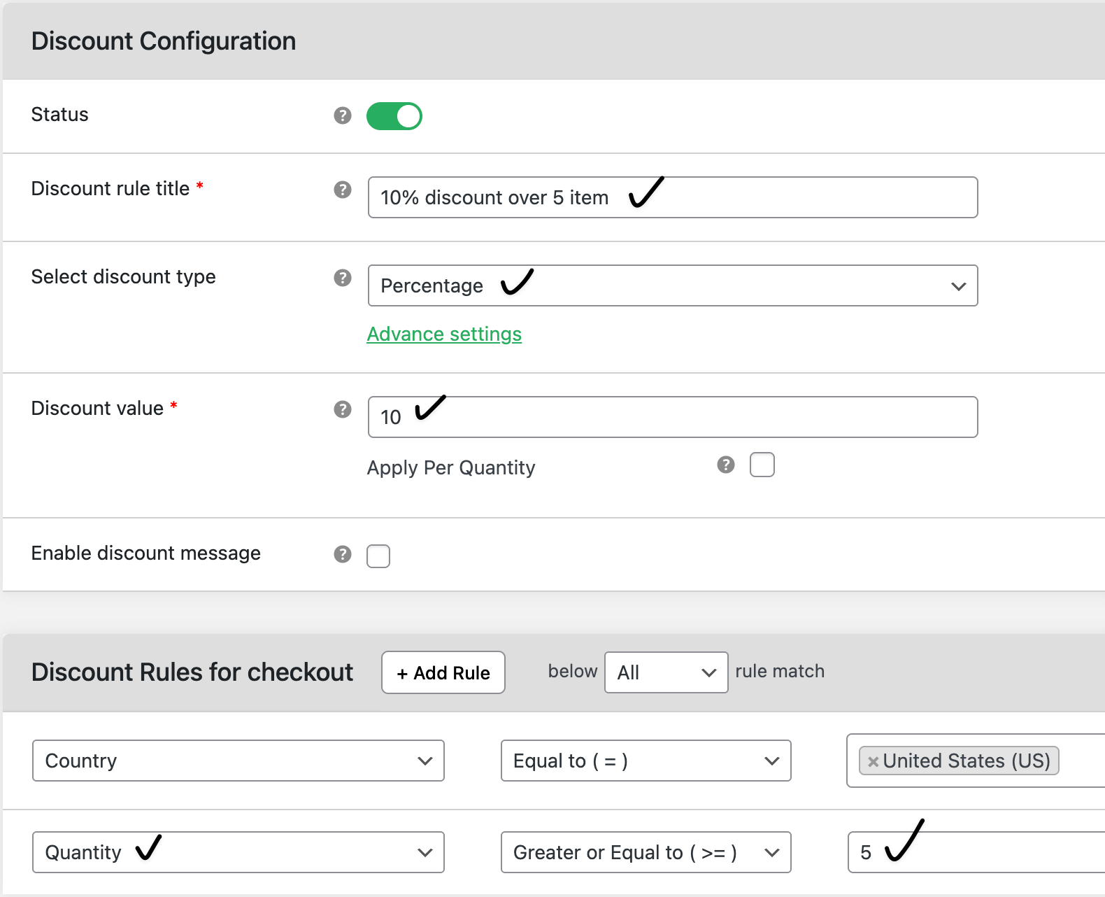 Set dynamic discount rules
