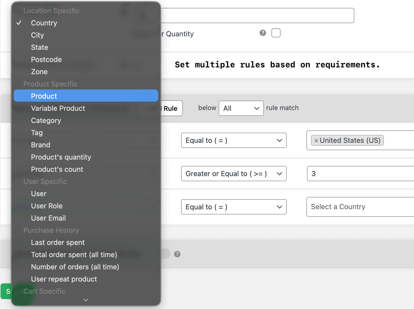 Set multiple options from dropdown