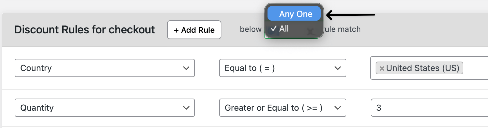 Set condition relation AND or OR