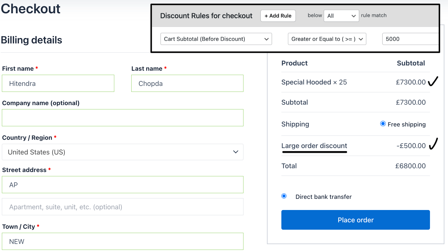 Large order discount