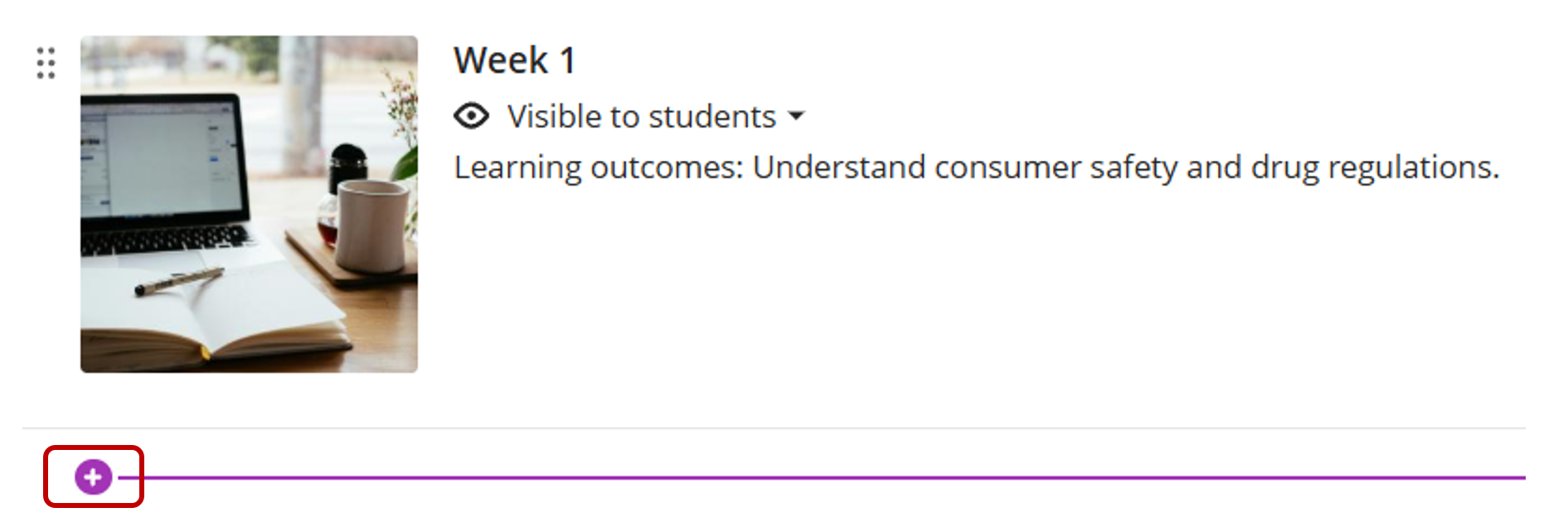 Red square around the plus (+) sign