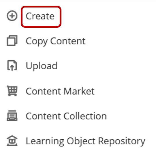 Red square around create option