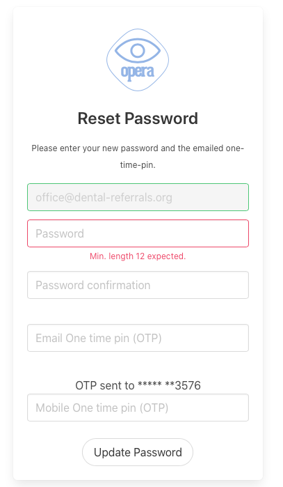 Resetting Your Password - Opera