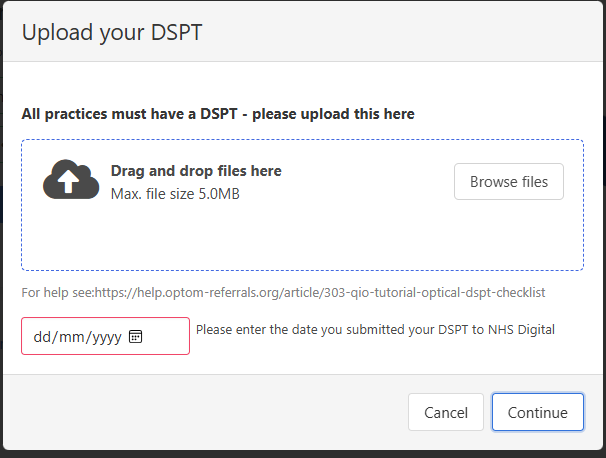 OPERA onboarding Step 3 – Uploading DSPT evidence