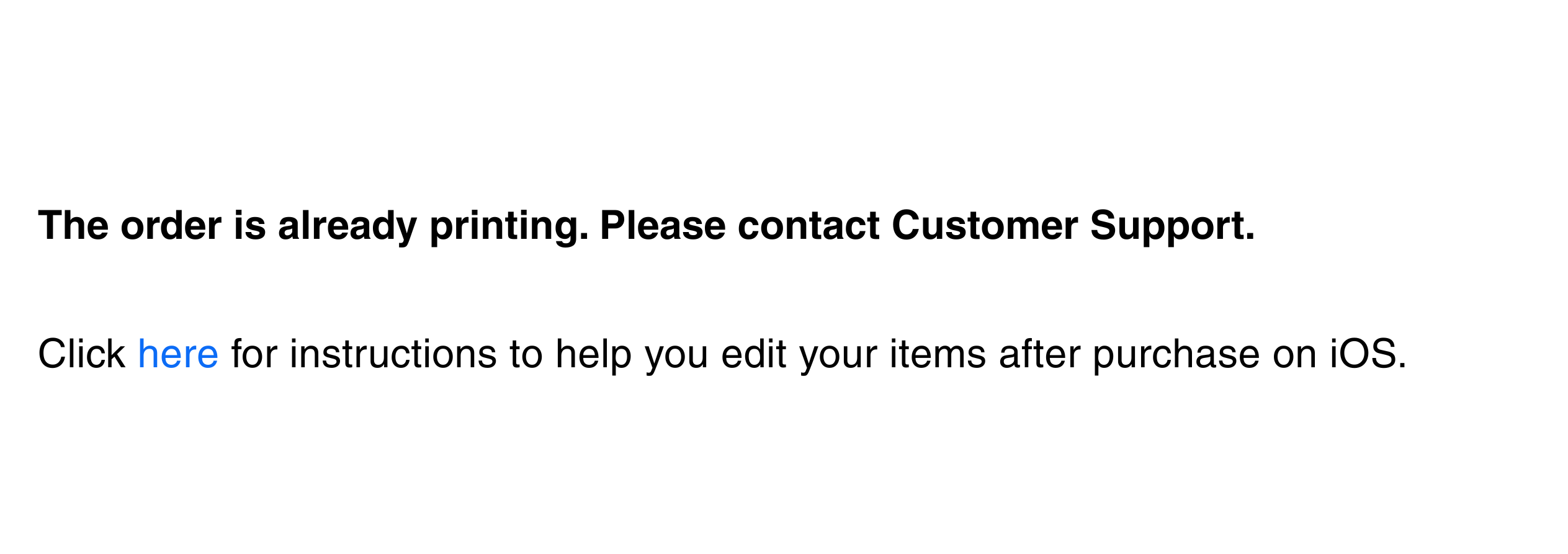 Photo showing order is printing.