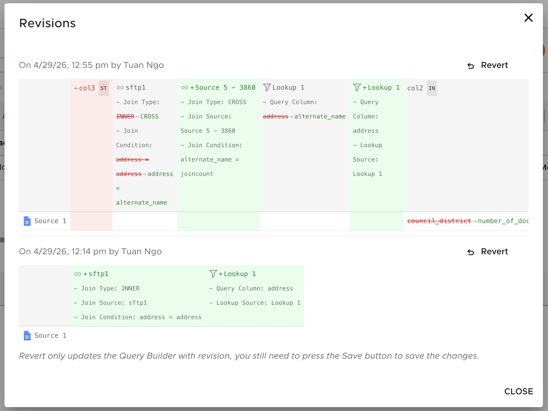What's new: Query Revision Diff View - Conversionomics Knowledge Base