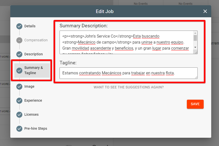 How To Post A Job In Spanish Team Engine