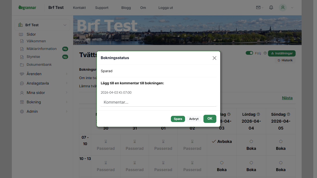 Bekräftelse av bokning