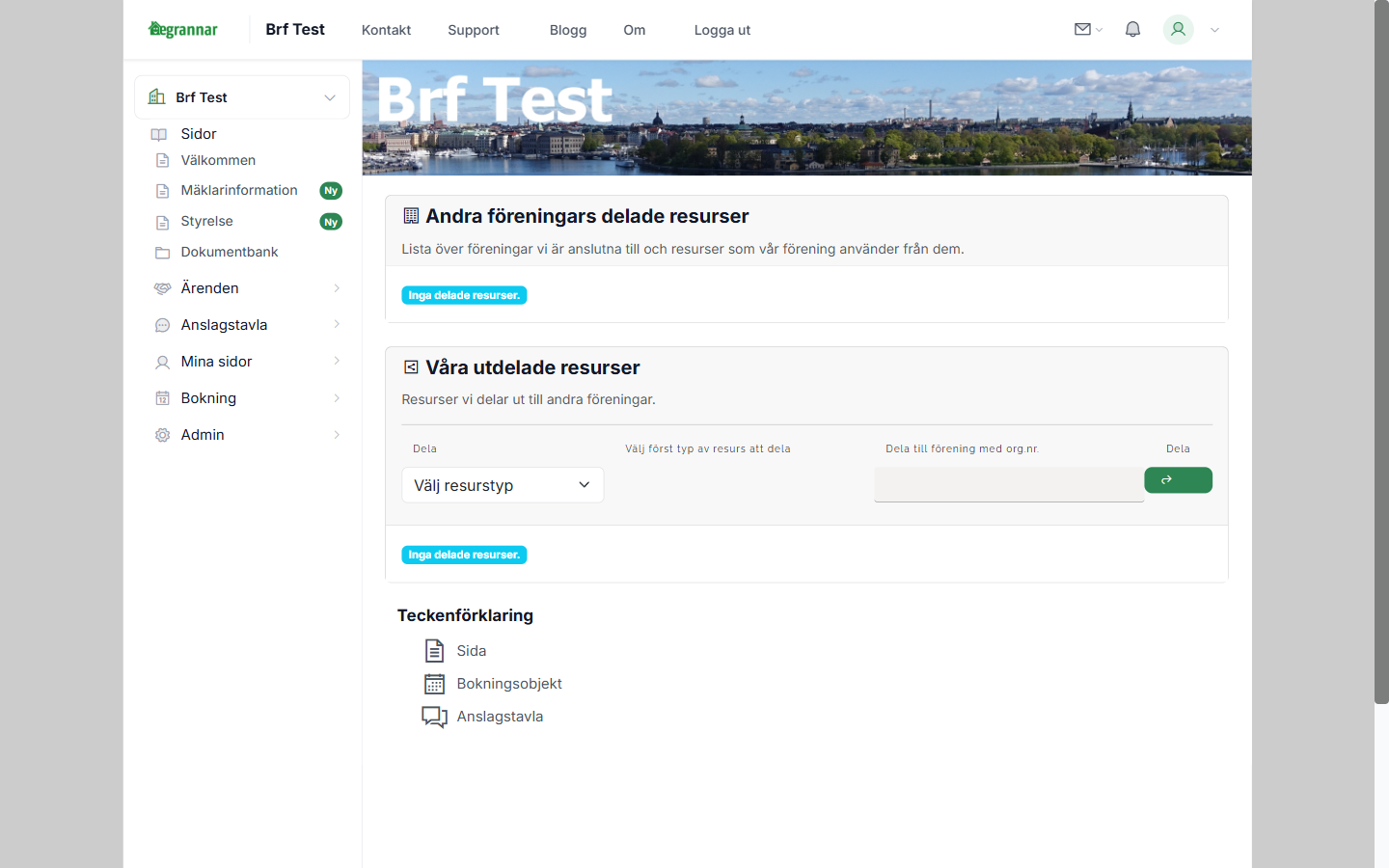 Admin - Dela resurser