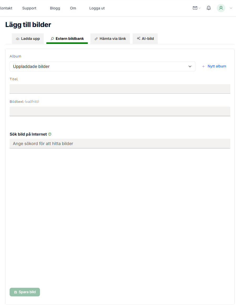 Sök externa bilder från Pixabay