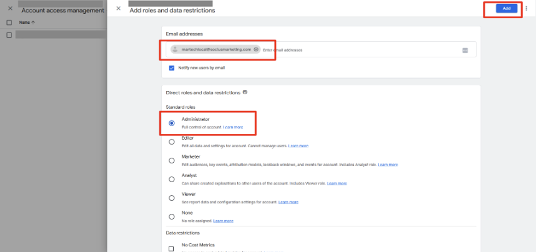 Step 16 Guide - Add roles and data restrictions