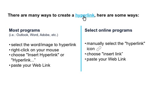 How to create a hyperlink