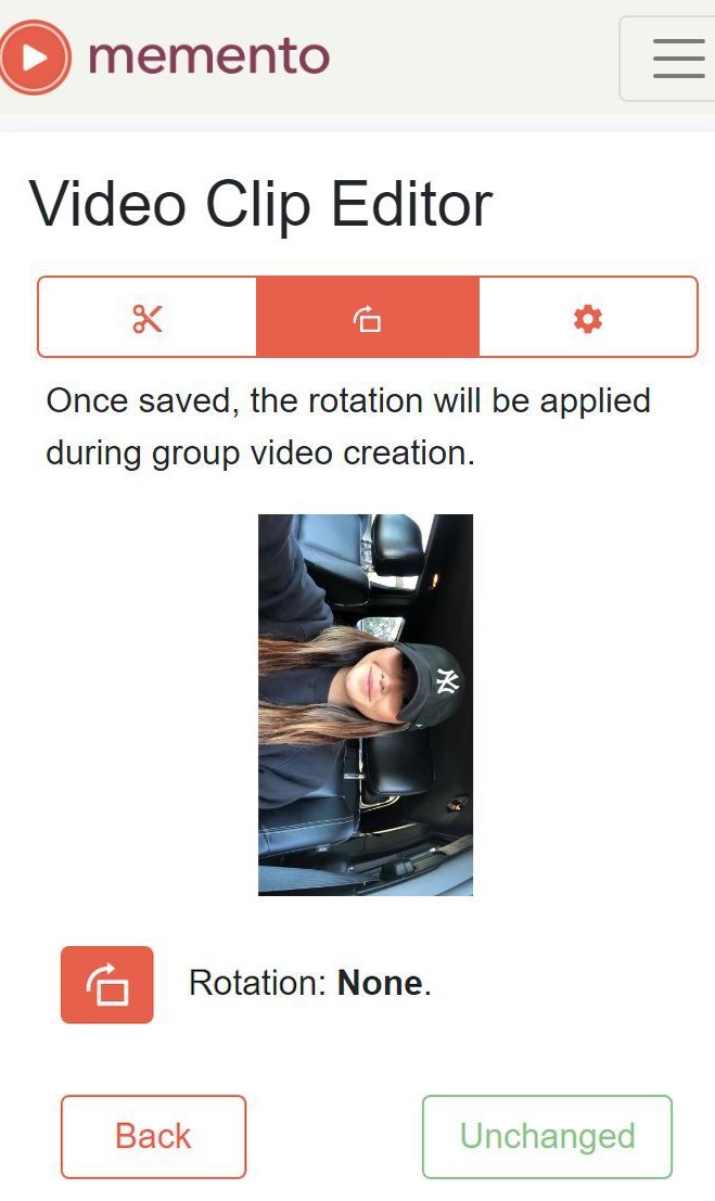 Rotating a Video Clip Memento Help Center