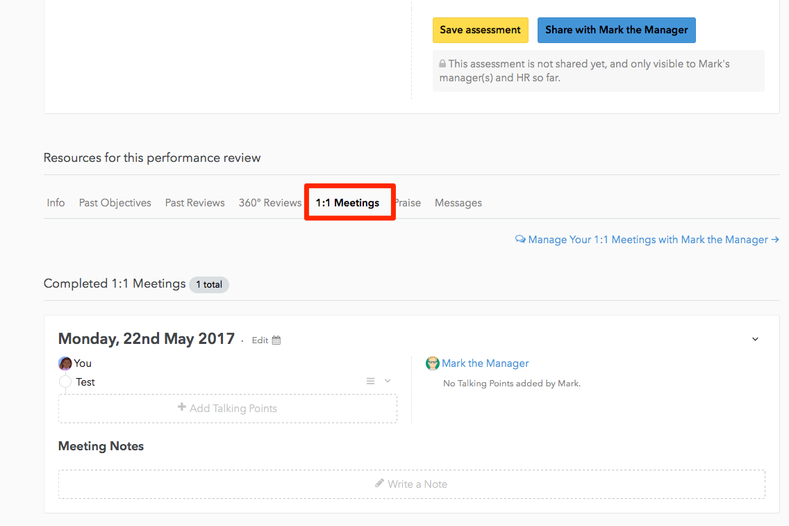 using 1 1 meetings small improvements meeting notes form