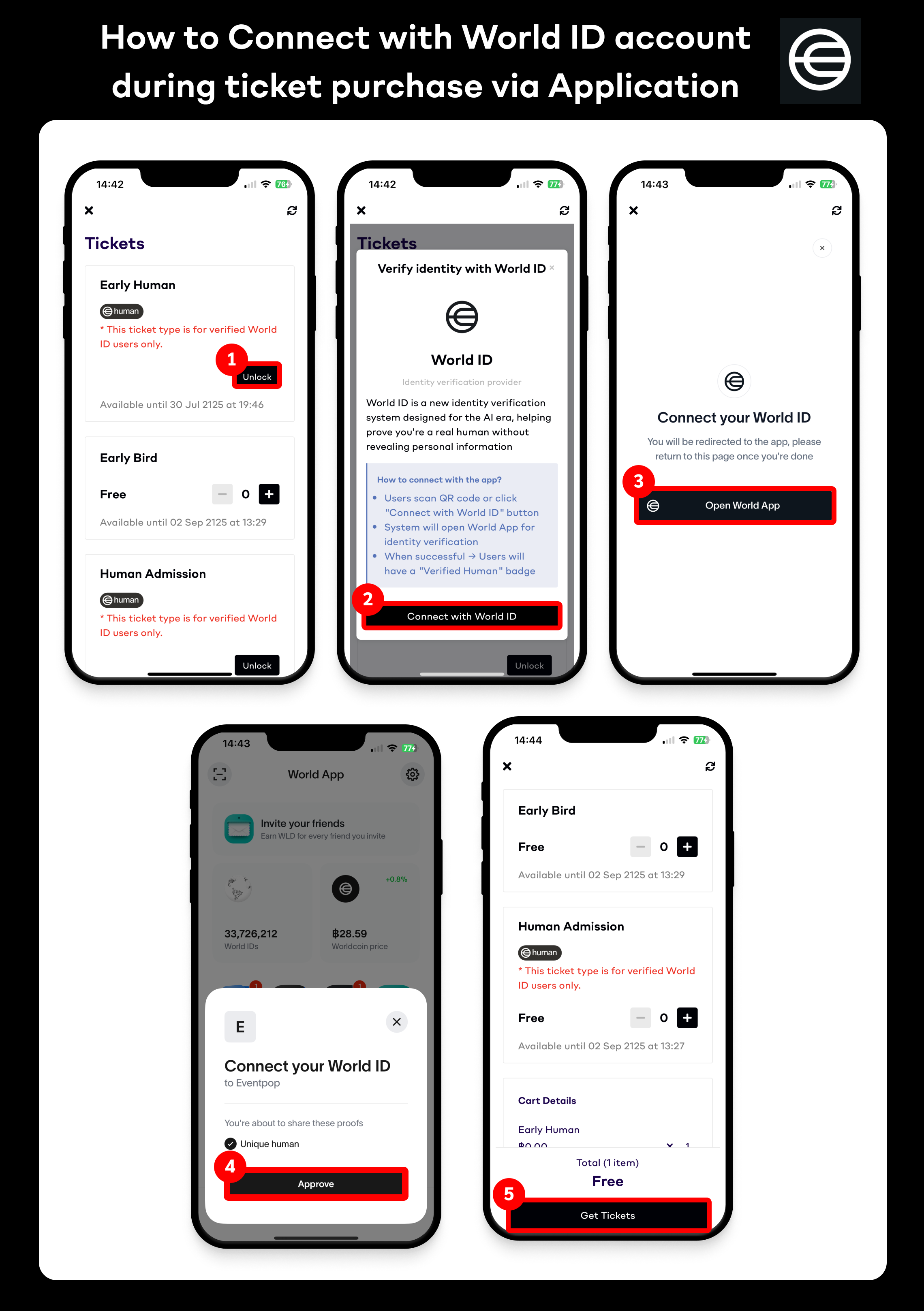 How to connect your World ID account during ticket purchase on Eventpop