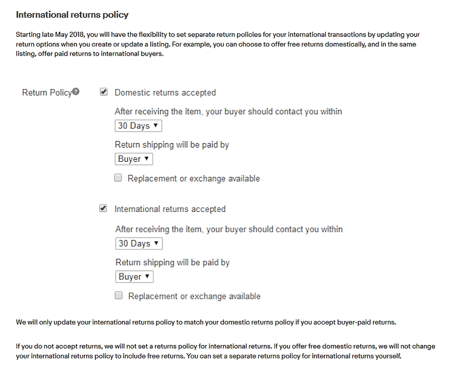 eBay managing eBay business policies ChannelEngine Help Center