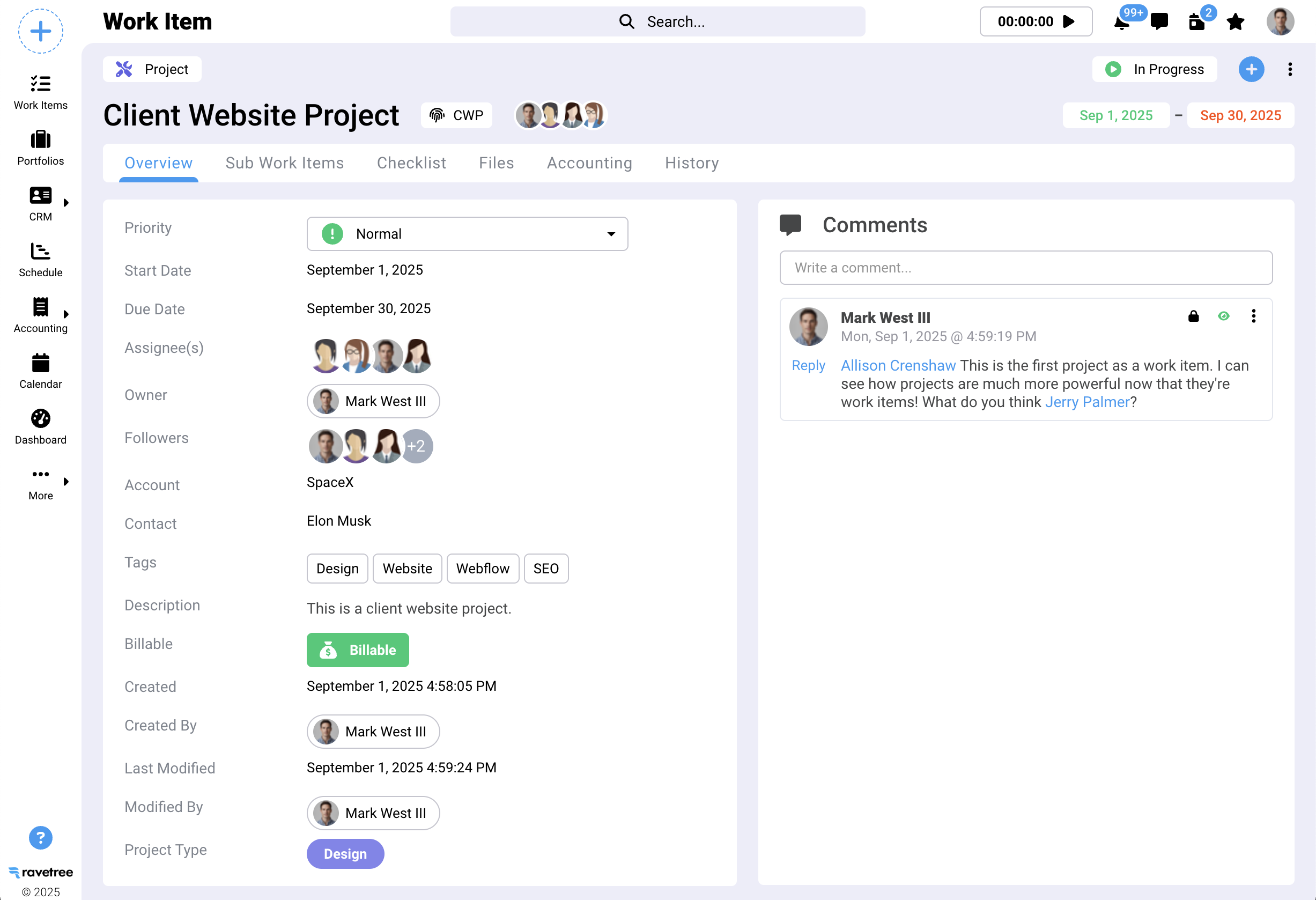 Ravetree project as a work item