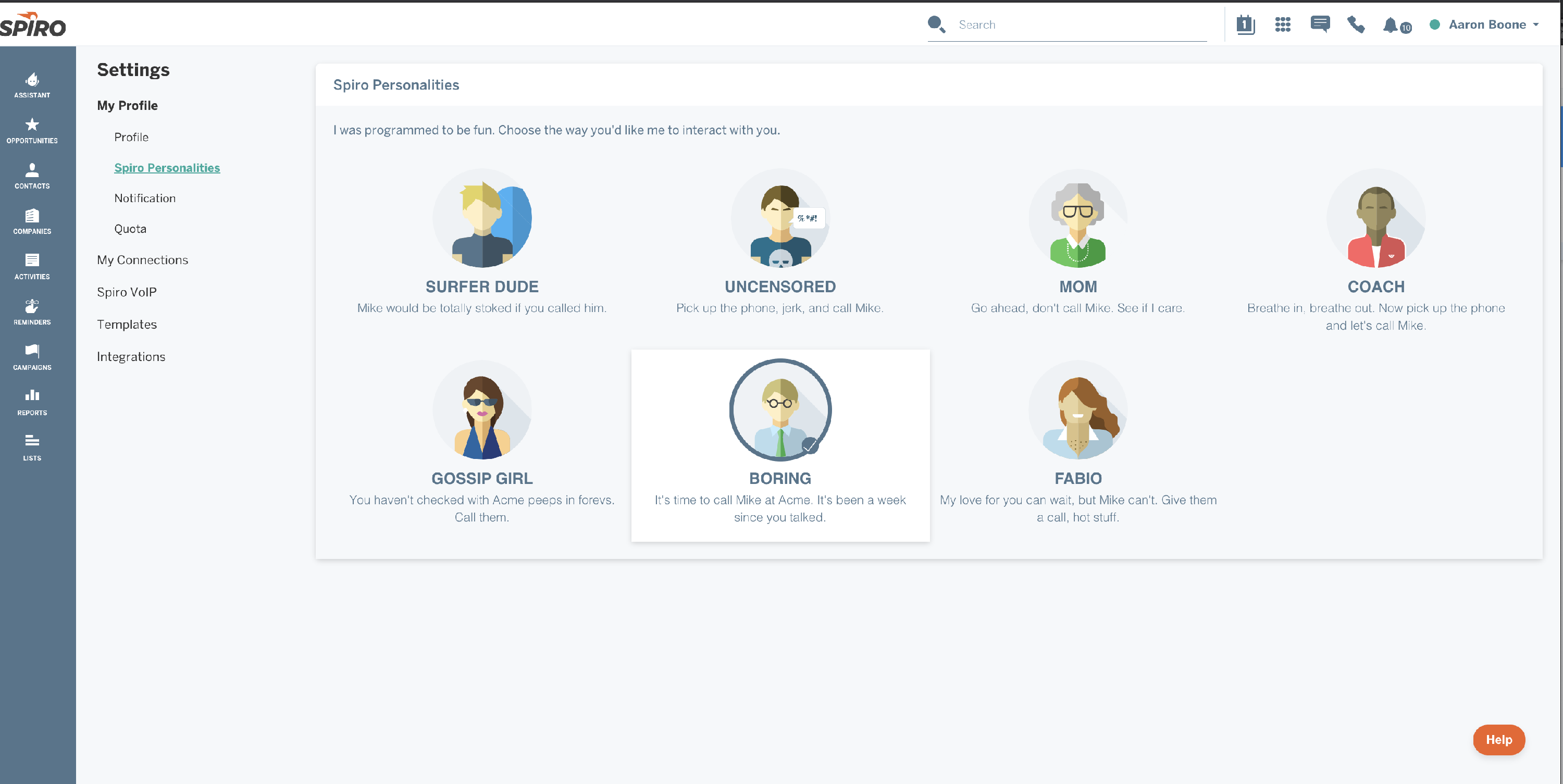Settings: My Profile - Spiro Help Center