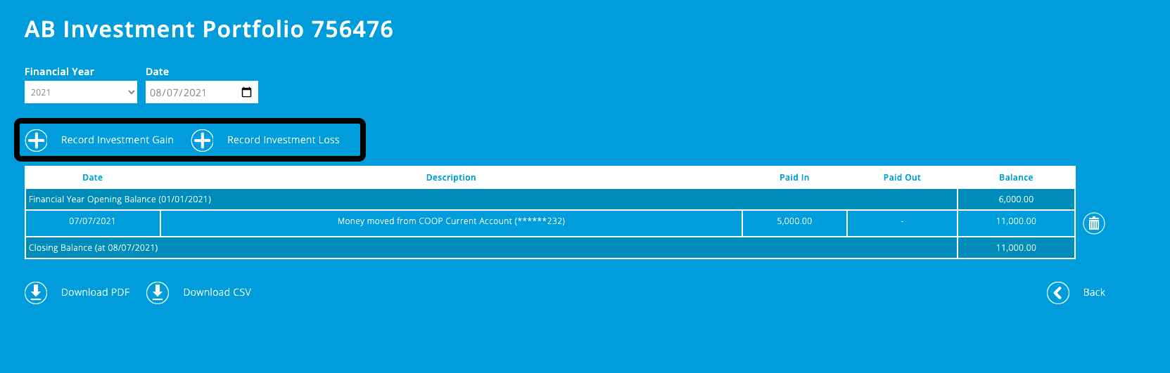 How do I record investment gains or losses? ExpensePlus Help & FAQ