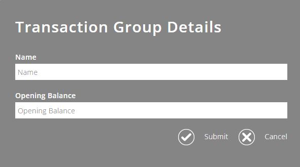 ExpensePlus screenshot showing 'Transaction Group details' pop-up