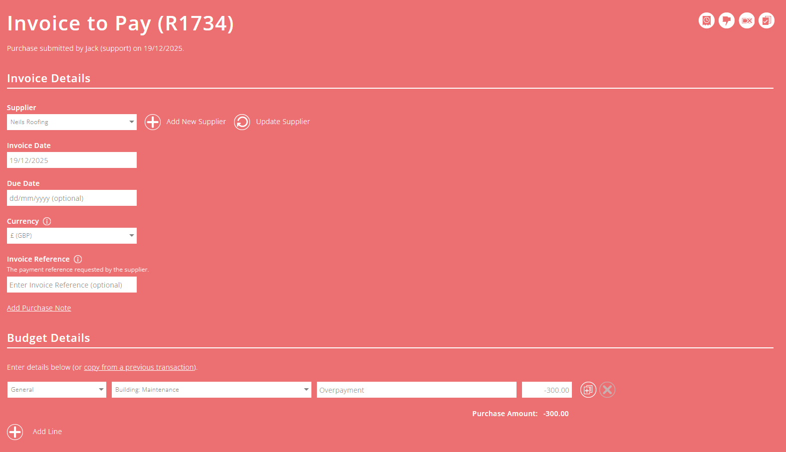 ExpensePlus example invoice