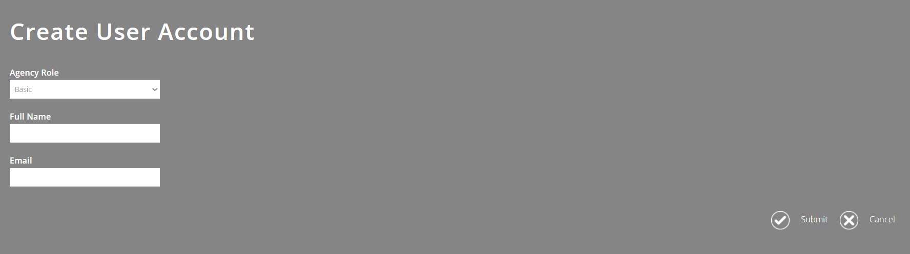 ExpensePlus Client Bookkeeping Portal Create User Account screen