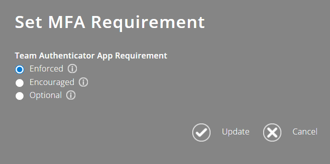 ExpensePlus Client Bookkeeping Portal Set MFA Requirement screen