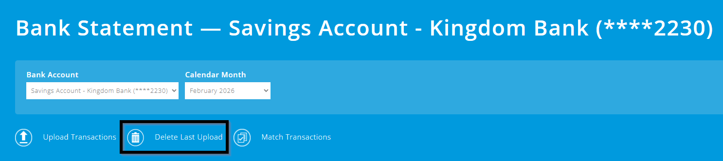 ExpensePlus bank statement screen