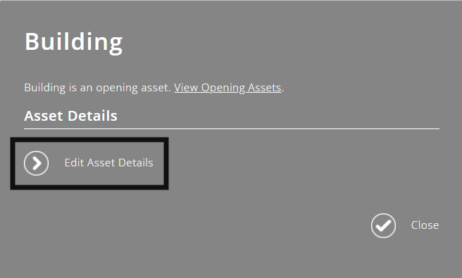 ExpensePlus Fixed Asset information popup highlighting the Edit Asset Details button