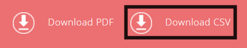 ExpensePlus Mileage Report screen highlighting the Download CSV icon