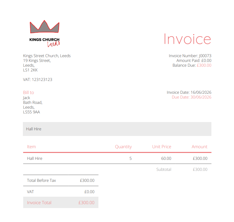 ExpensePlus example invoice