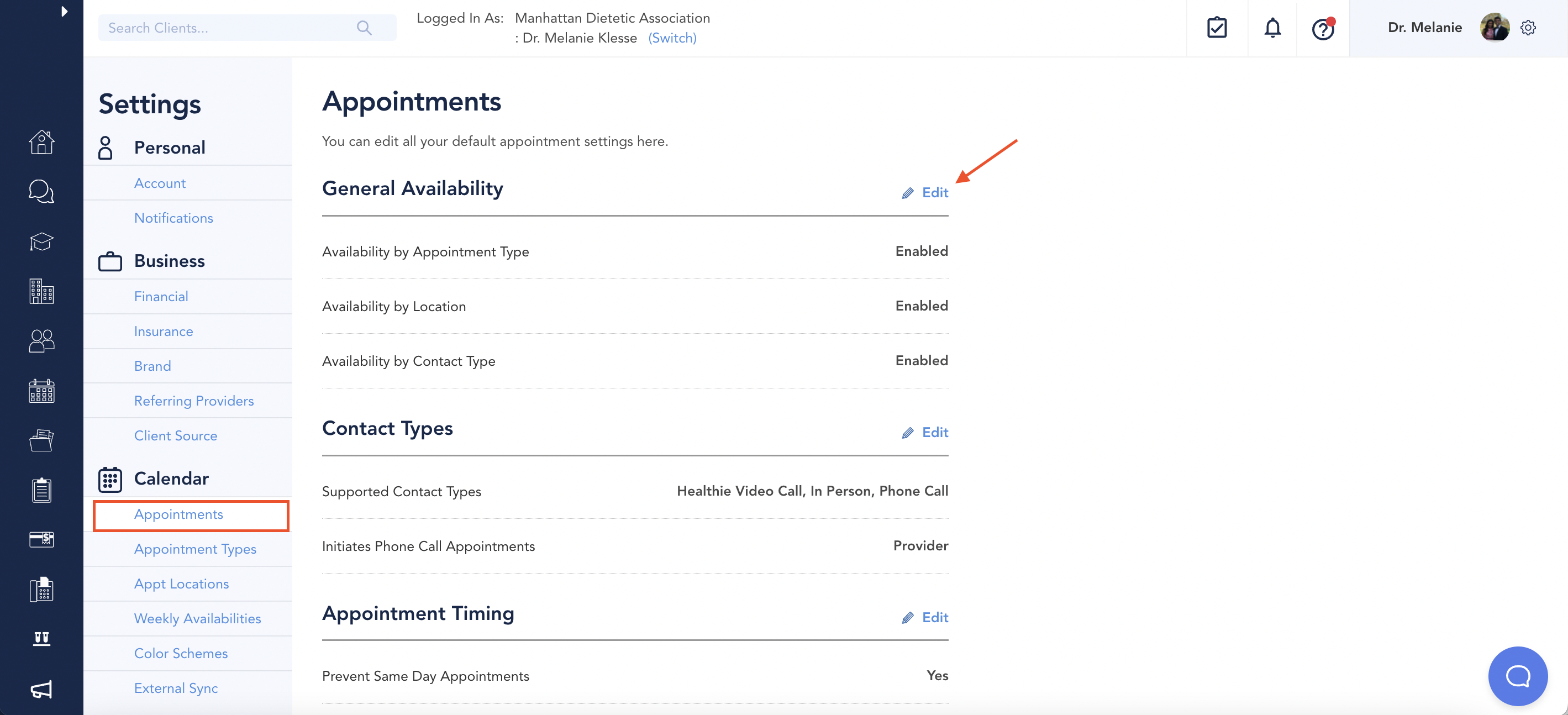 Availability by Appointment Type, Location, or Contact Type - Healthie ...