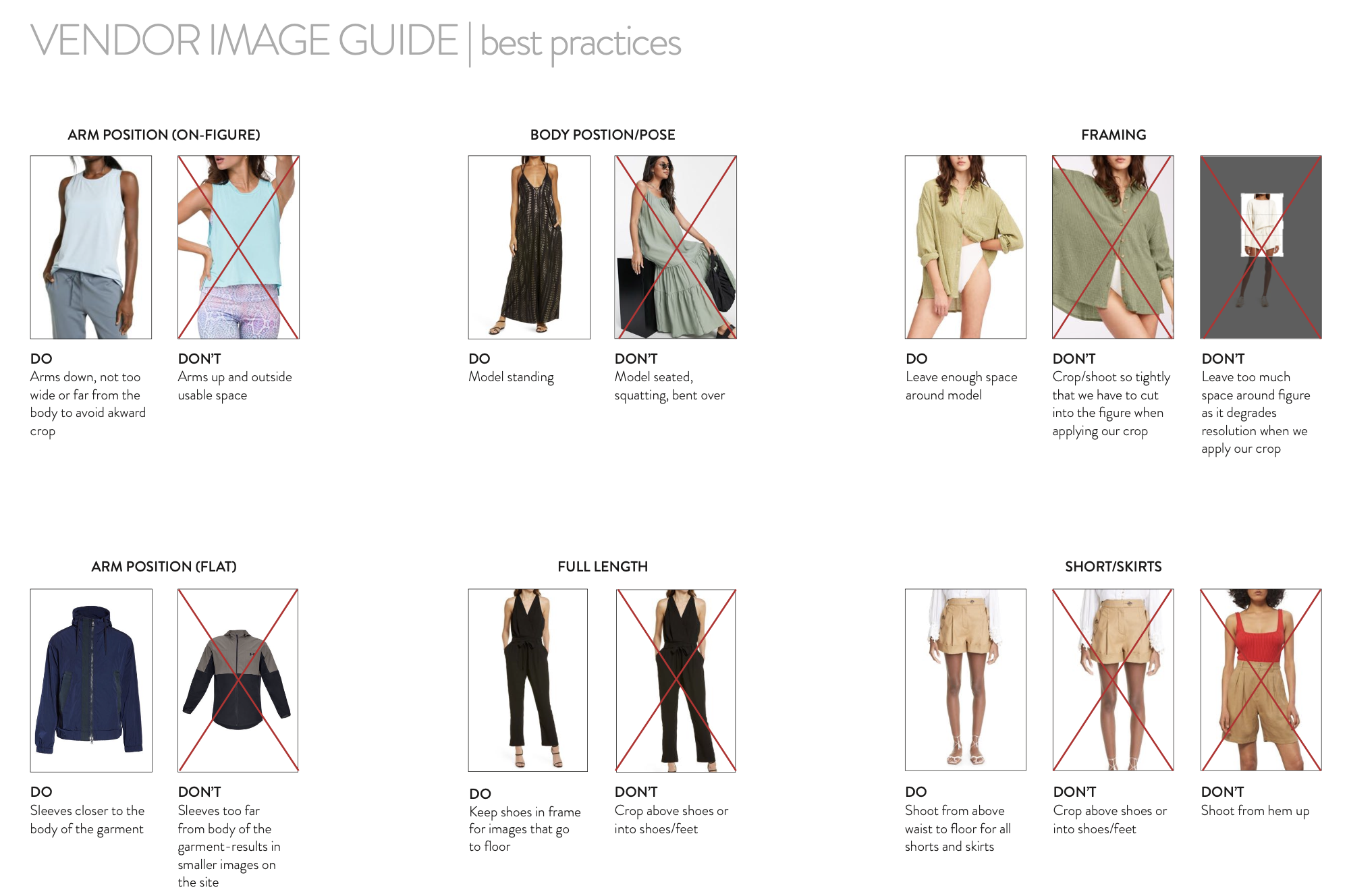 Specific Image Requirements Womens Apparel Vendor Asset Acquisition