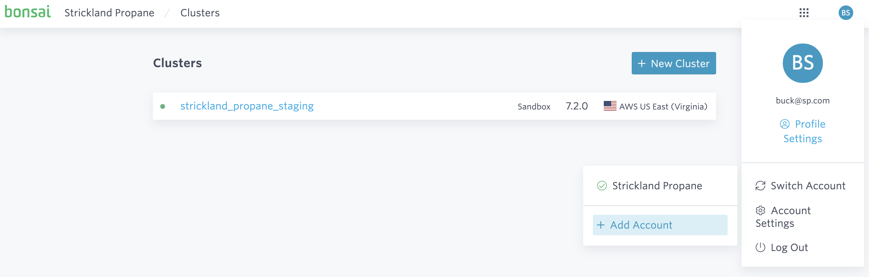 Creating A New Account Bonsai
