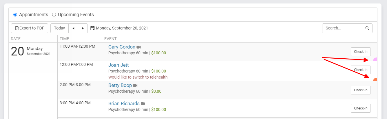 Color Code Appointments And Events Therapyzen Knowledge Base