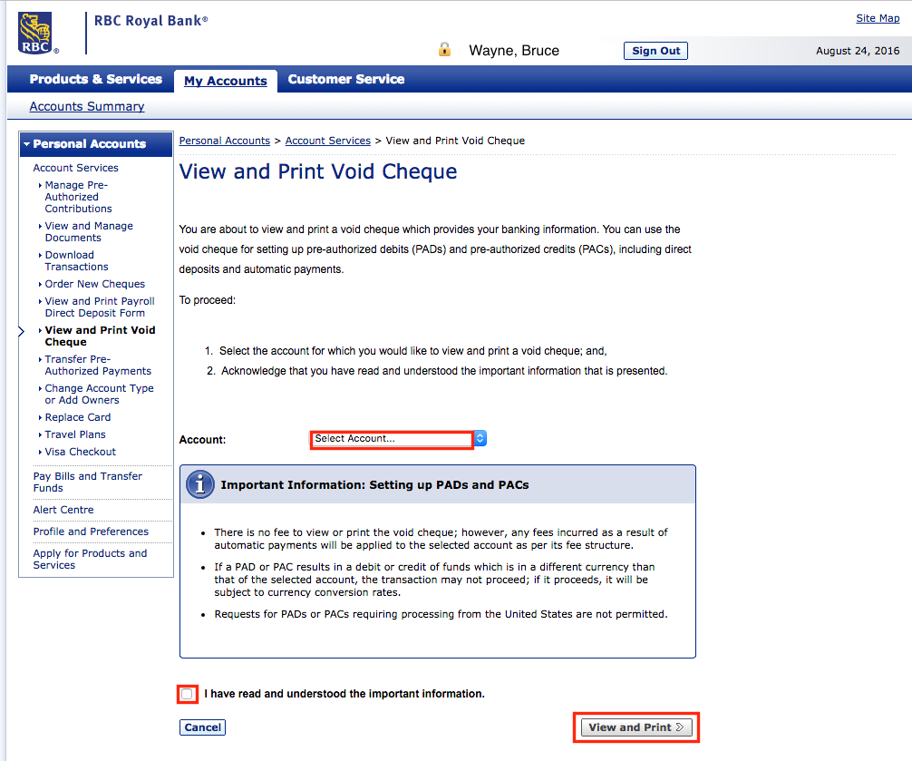 Rbc store money order