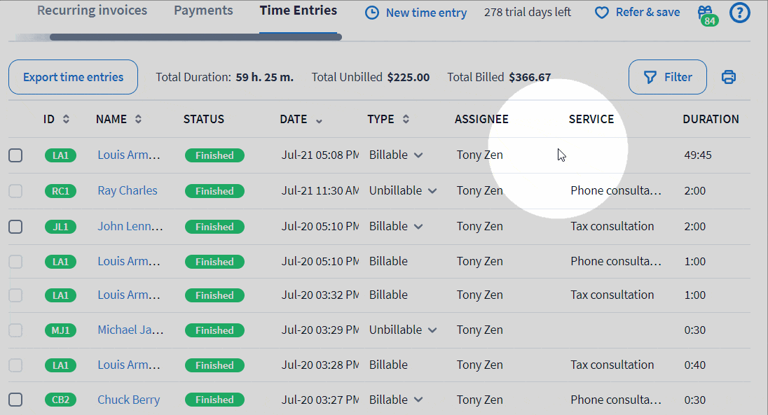 Services (Basic) Add to Time Entries TaxDome Help Center