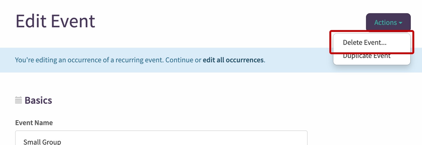 How To Remove One Occurrence Of A Recurring Event FaithStreet Support